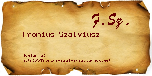 Fronius Szalviusz névjegykártya